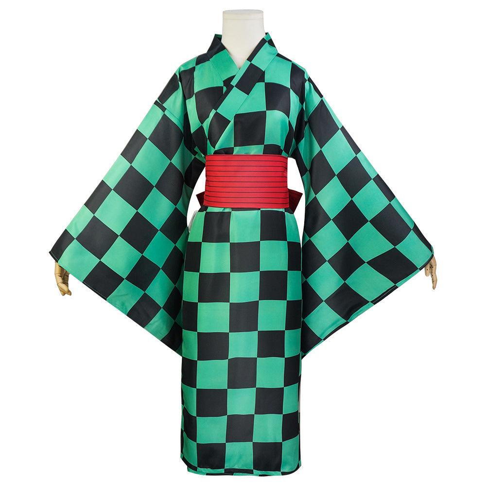 Anime Tanjiro Kamado Kimono Dress Costume Female Cosplay Costume