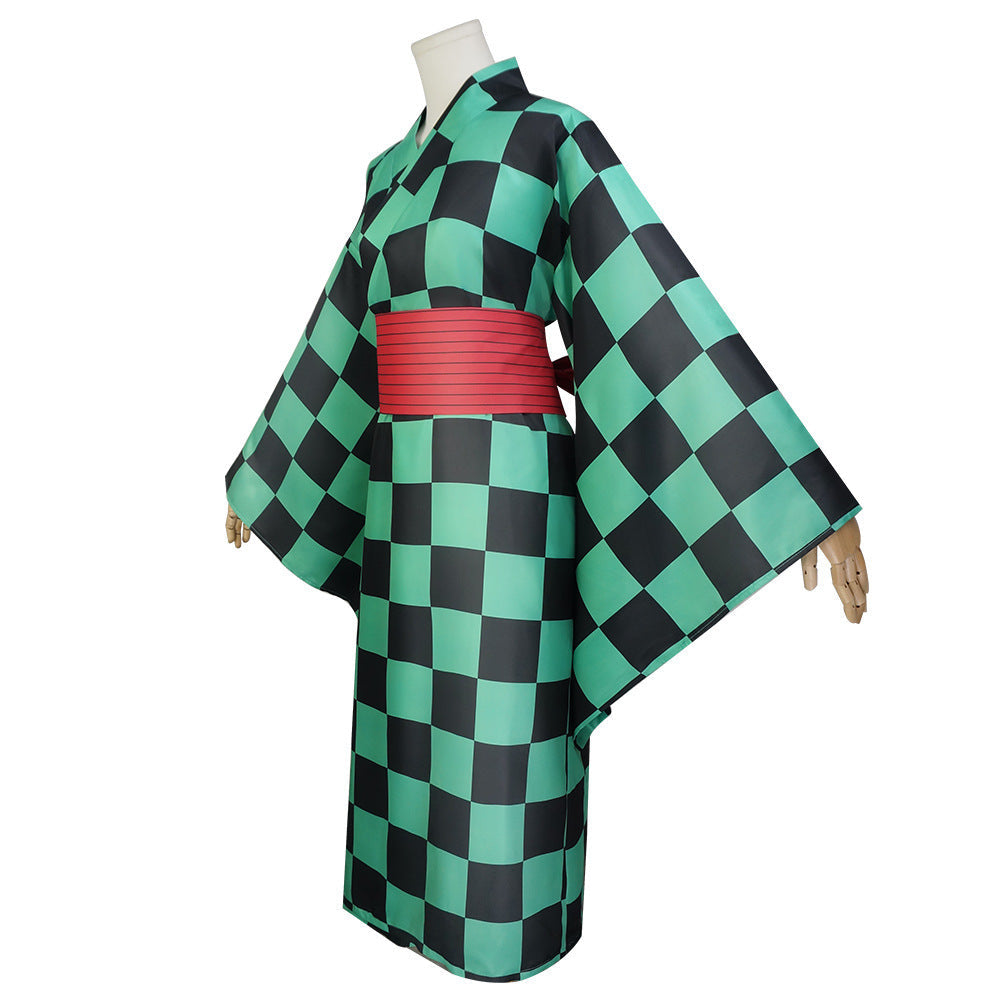 Anime Tanjiro Kamado Kimono Dress Costume Female Cosplay Costume