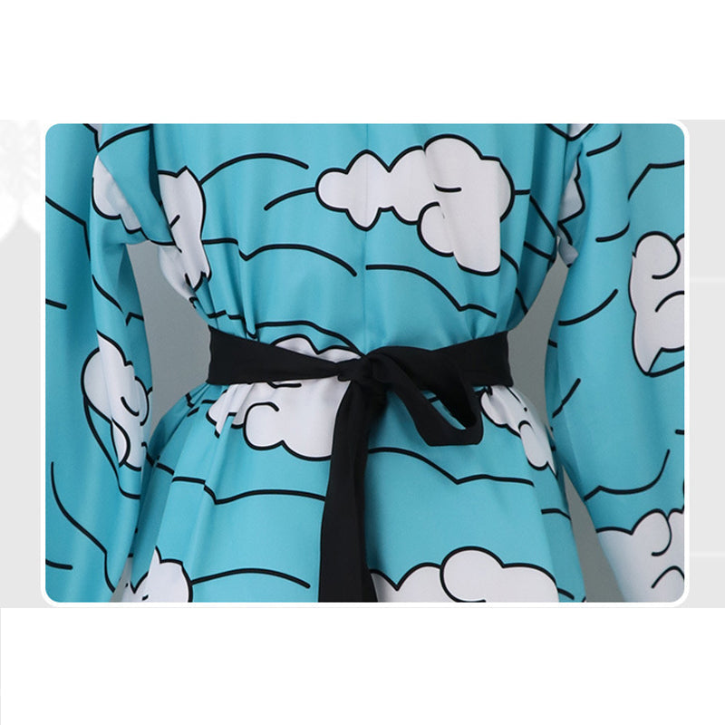 Kids/Adults Anime Tanjiro Kamado Sakonji Urokodaki Cosplay Costume Blue Kimono Outfit