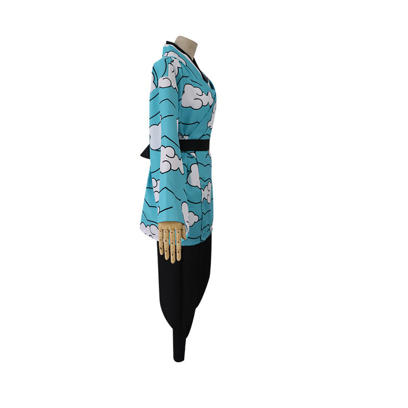 Kids/Adults Anime Tanjiro Kamado Sakonji Urokodaki Cosplay Costume Blue Kimono Outfit
