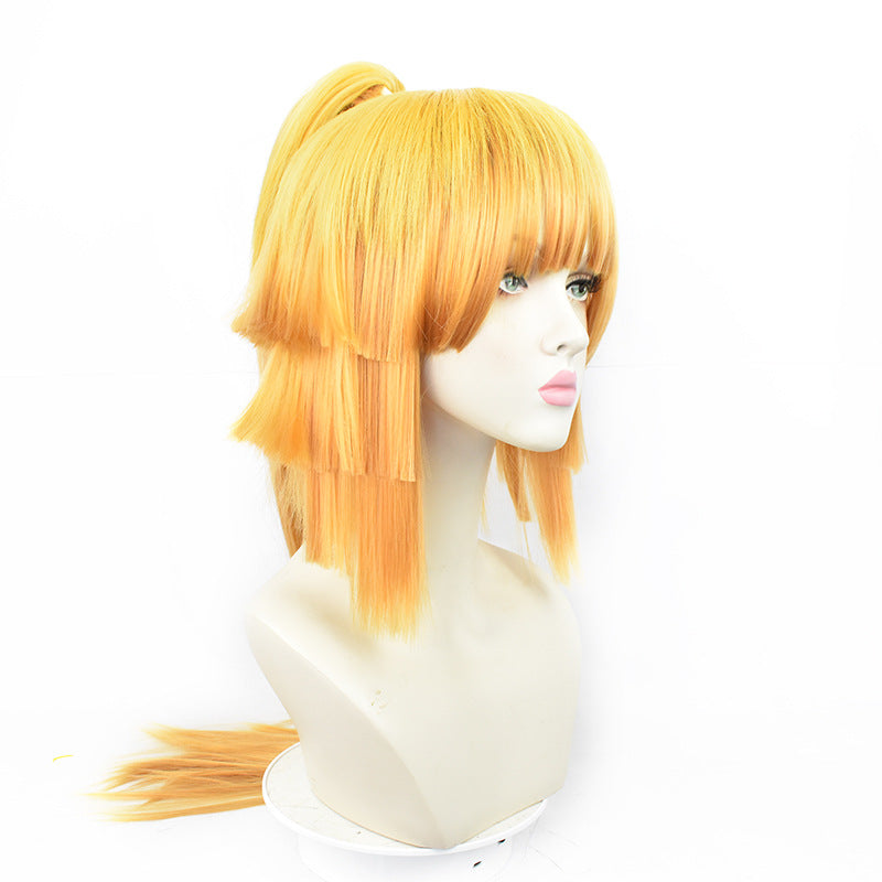 Anime Zenitsu Agatsuma Female Cosplay Wigs Long Wigs For Women Girls