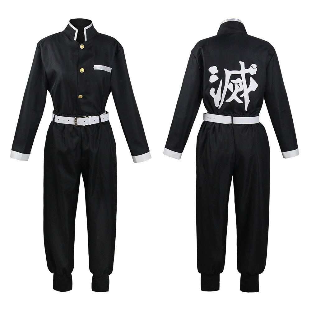 Anime  Tanjiro Kamado Kids Costume+Wigs+Shoes Full Set Boys Girls Halloween Costume Outfit