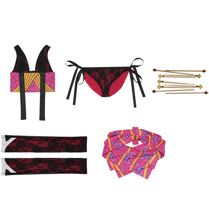 Anime Upper Rank Six Daki Whole Set Cosplay Costume With Wigs and Wooden Clogs Shoes Cosplay Outfit