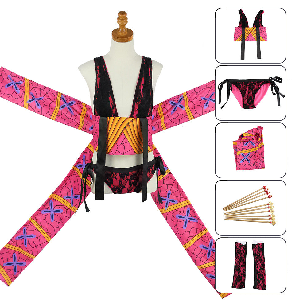 Anime Upper Rank Six Daki Whole Set Cosplay Costume With Wigs and Wooden Clogs Shoes Cosplay Outfit