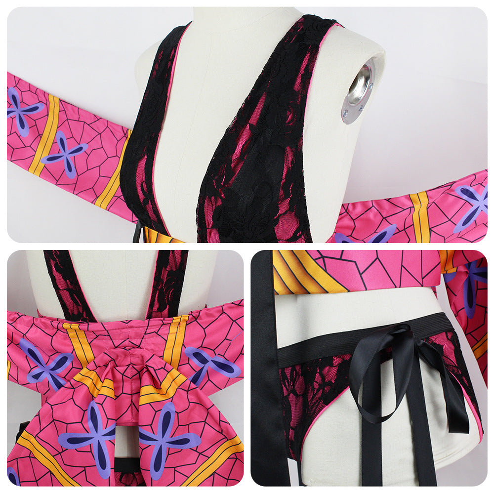 Anime Upper Rank Six Daki Whole Set Cosplay Costume With Wigs and Wooden Clogs Shoes Cosplay Outfit