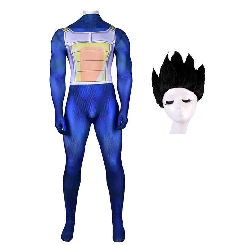 Anime Dragon Ball Vegeta Jumpsuit Costume Halloween Cosplay Zentai Outfit