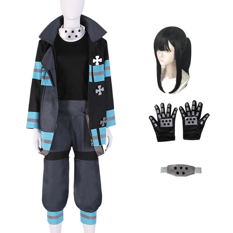 Anime Maki Oze Costume + Wigs+ Gloves Whole Set Halloween Cosplay Outfit Set