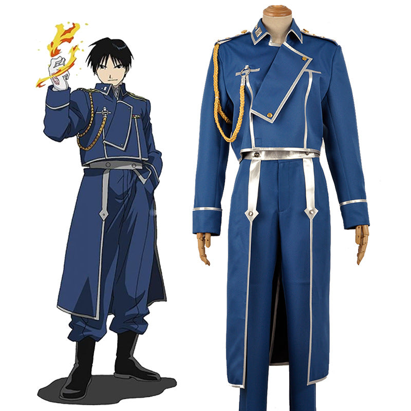 Anime Fullmetal Alchemist Cosplay Roy Mustang Uniform Costume Halloween Carnival Outfit