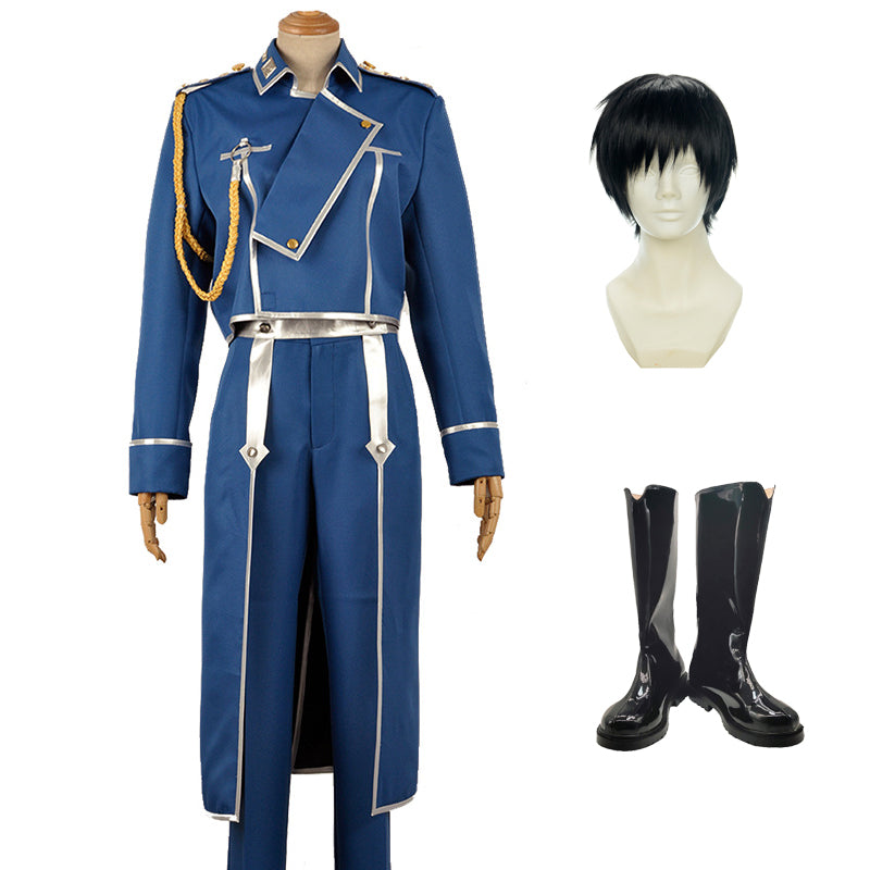 Fullmetal Alchemist Cosplay Roy Mustang Whole Set Costume With Wigs and Boots Halloween Costume Outfit