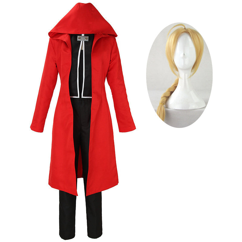 Anime Fullmetal Alchemist Edward Elric Cosplay Costume With Wigs ED Halloween Cosplay Outfit