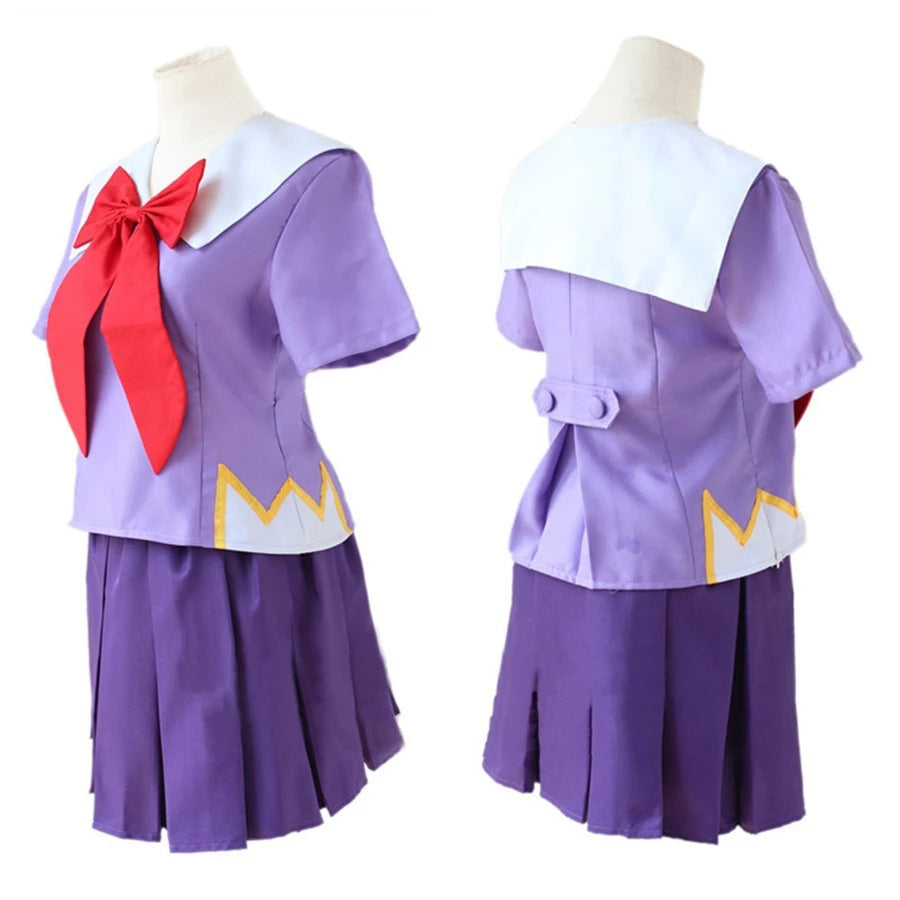 Anime Future Diary Cosplay Yuno Gasai Uniform Costume+Wigs Full Set Halloween Costume Outfit
