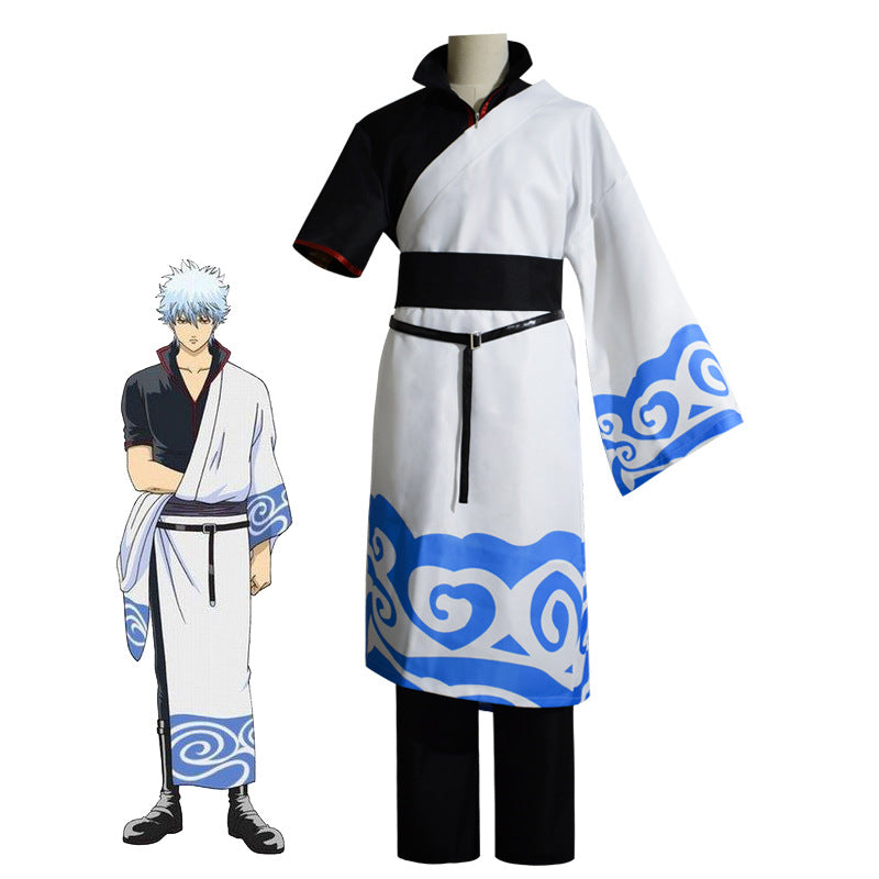 Anime Silver Soul/Gintama Gintoki Sakata Costume Full Set Halloween Carnival Costume Outfit