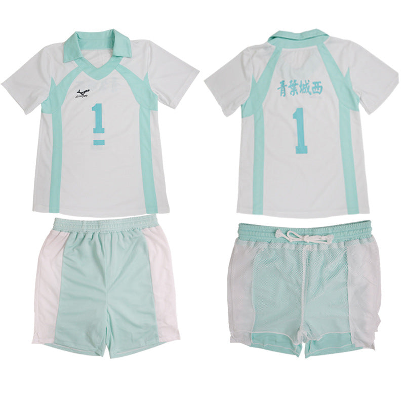 Aoba Johsai Toru Oikawa Volleyball Uniform Costume+Wigs Cosplay Costume Outfit