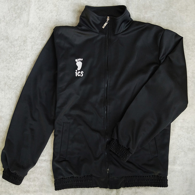 Karasuno High Black Uniform Cosplay Costume Black Jacket and Pants Set