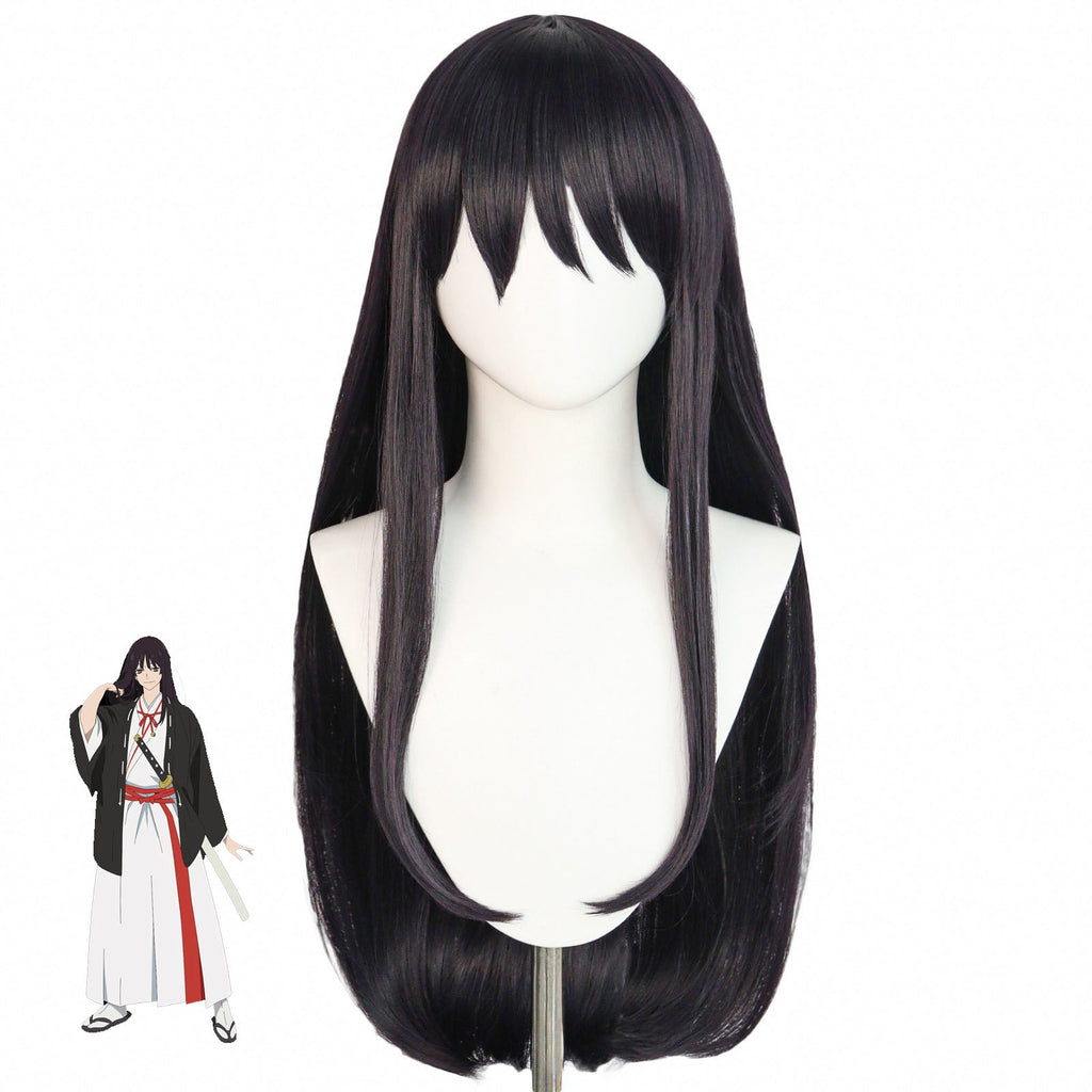 Anime Hell's Paradise: Jigokuraku Aza Toma Costume Wigs Black Long Wigs