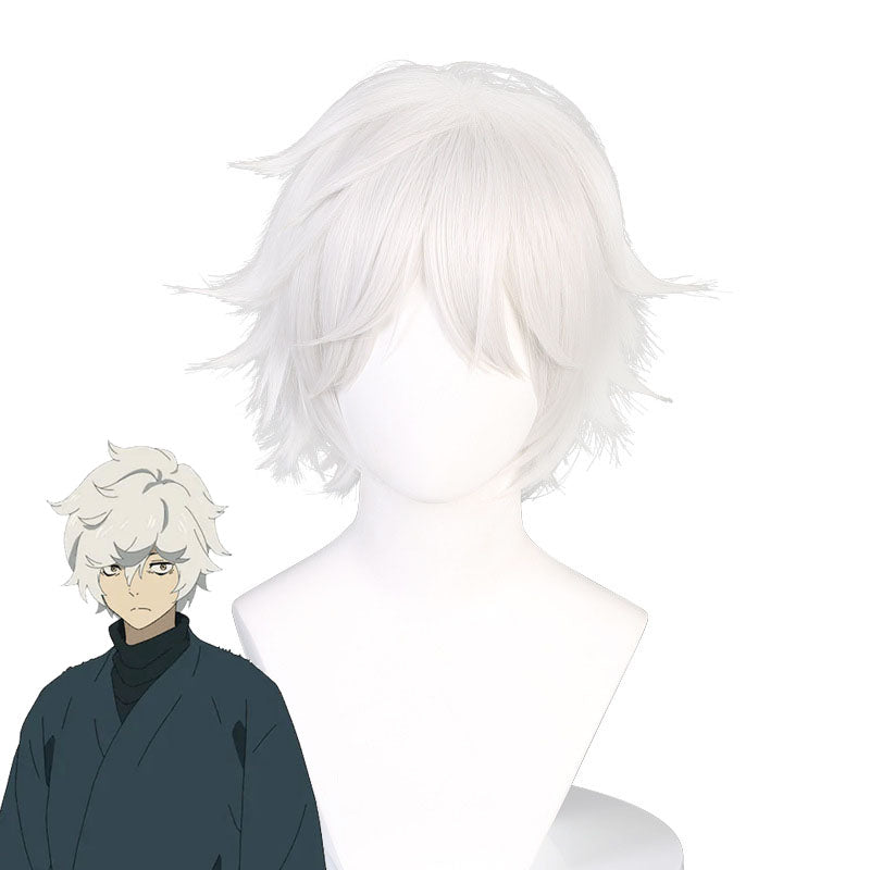 Anime Hell's Paradise: Jigokuraku Gabimaru Costume Wigs Silver Short Wigs