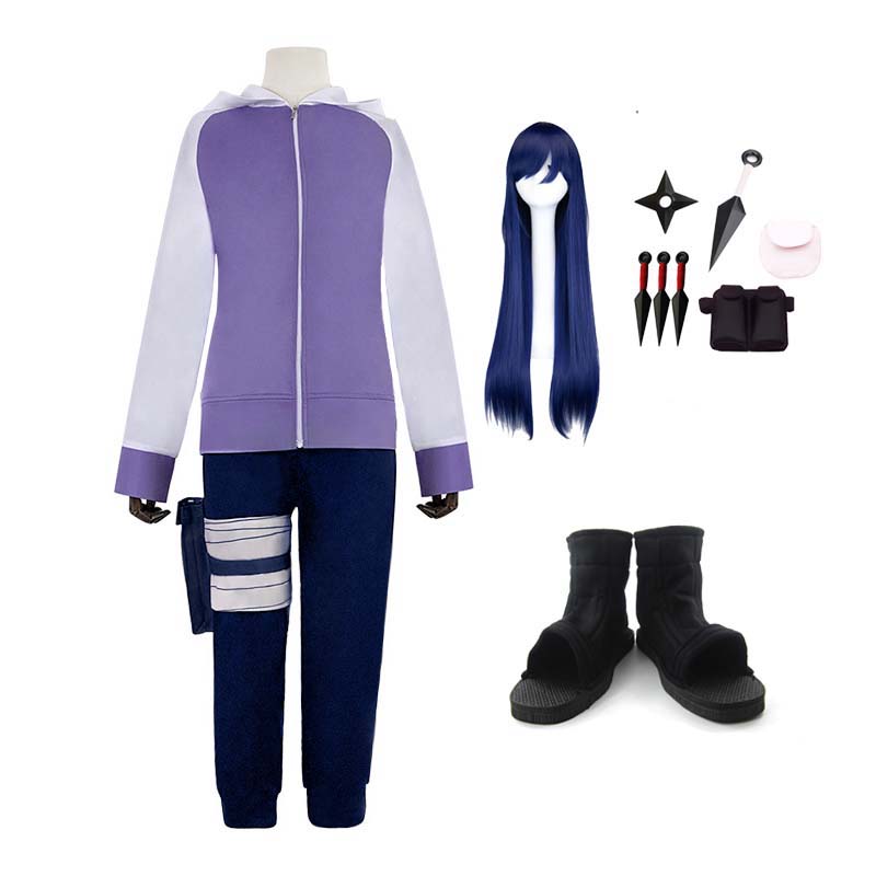 Hinata Hooded-jacket  Costume Whole Set Cosplay Costume+Wigs+Props+Cosplay Boots