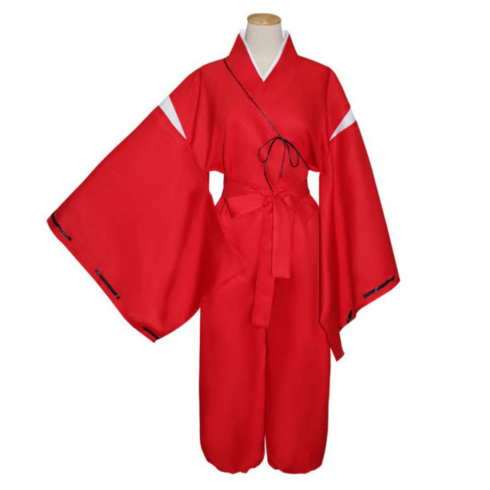 Anime Inuyash Dog Demon Inuyash Cosplay Costume Halloween Cosplay Outfit Red Kimono Suit