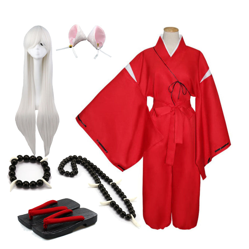 Anime Inuyash Dog Demon Inuyash Full Set Cosplay Costume With Wigs Ears Shoes Socks Halloween Cosplay Costume Set