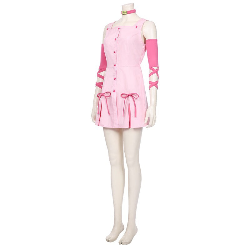JOJO Reimi Sugimoto Costume Pink Dress Halloween Cosplay Outfit