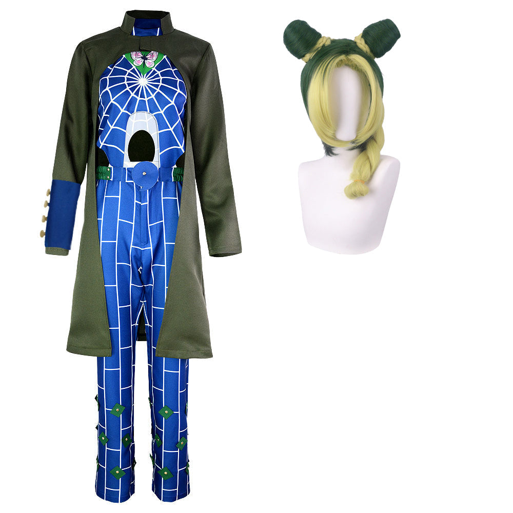 JOJO Jolyne Cujoh Full Set Costume With Wigs and Cloak