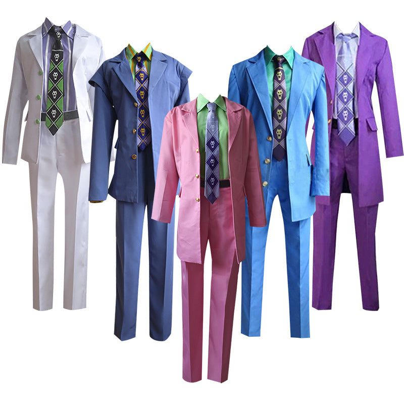 JOJO Yoshikage Kira Suit Costume Halloween Cosplay Outfit