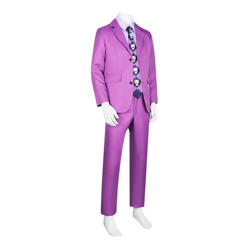 JOJO Yoshikage Kira Costume Uniform Purple Suit Halloween Costume