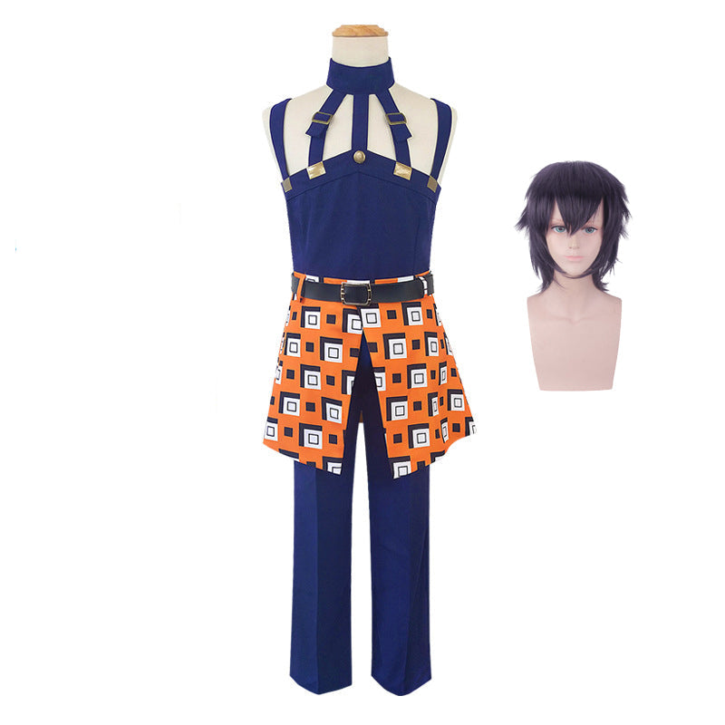 JOJO Narancia Ghirga Full Set Cosplay Costume With Wigs and Headband Halloween Cosplay Outfit