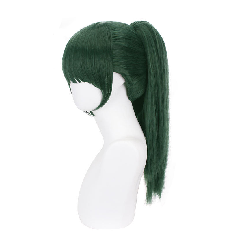 Maki Zenin Cosplay Wigs Green Long Ponytail Wigs