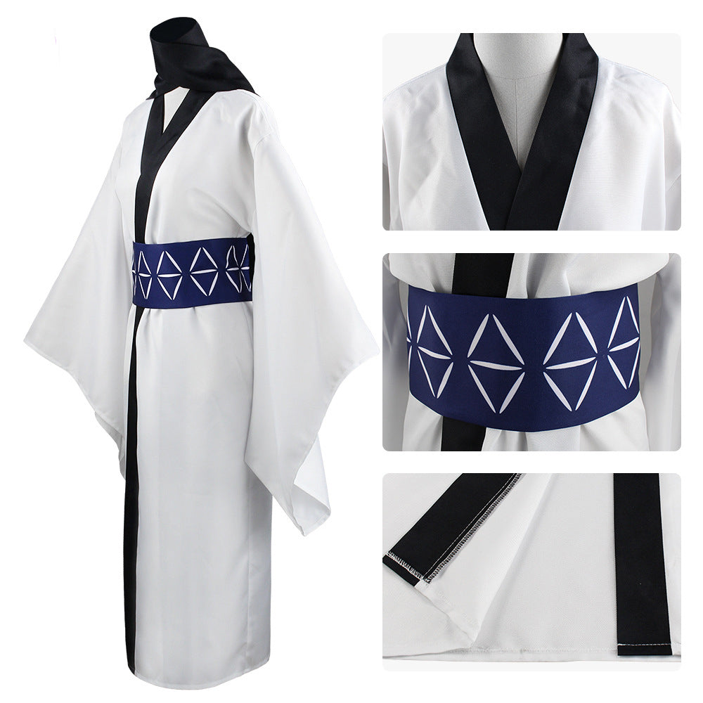 Ryomen Sukuna White Kimono Costume With Wigs Full Set Halloween Cosplay Outfit