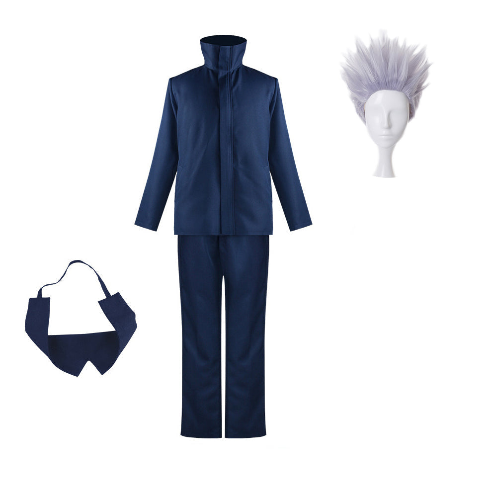 Satoru Gojo Costume + Wigs Whole Set Halloween Cosplay Outfit