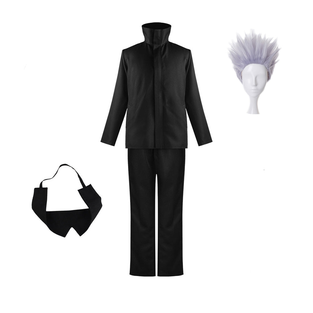 Satoru Gojo Costume + Wigs Whole Set Halloween Cosplay Outfit