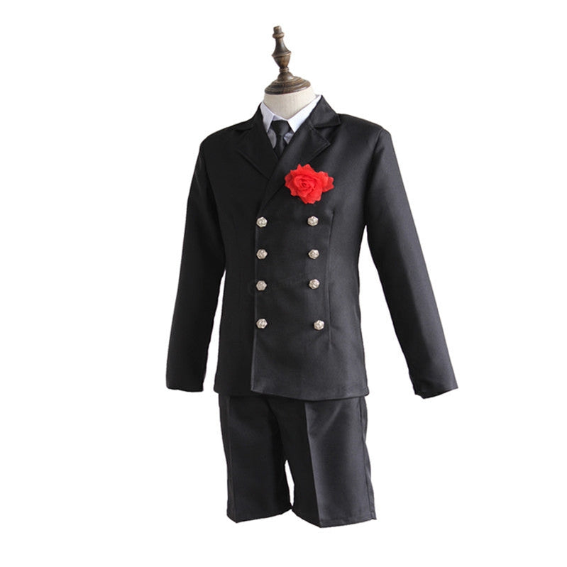 Anime Kuroshitsuji Black Butler Earl Ciel Phantomhive Funeral Suit Costume With Cloak and Hat