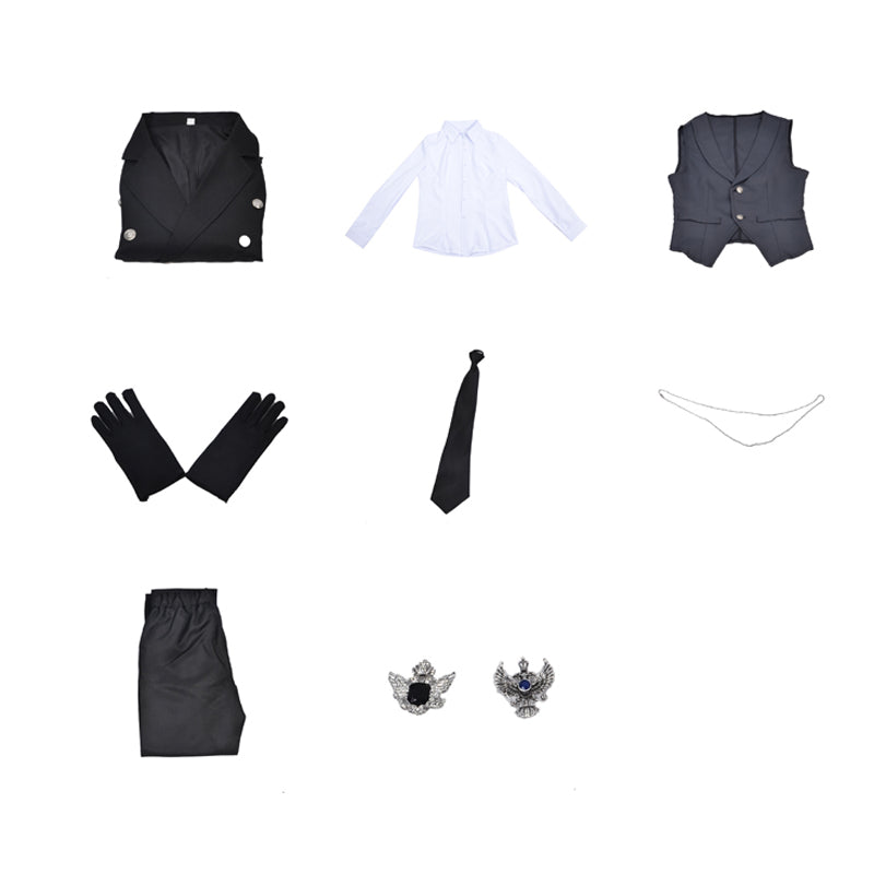 Anime Kuroshitsuji Black Butler Sebastian Michaelis Butler Costume Suit Full Set Halloween Carnival Cosplay Outfit