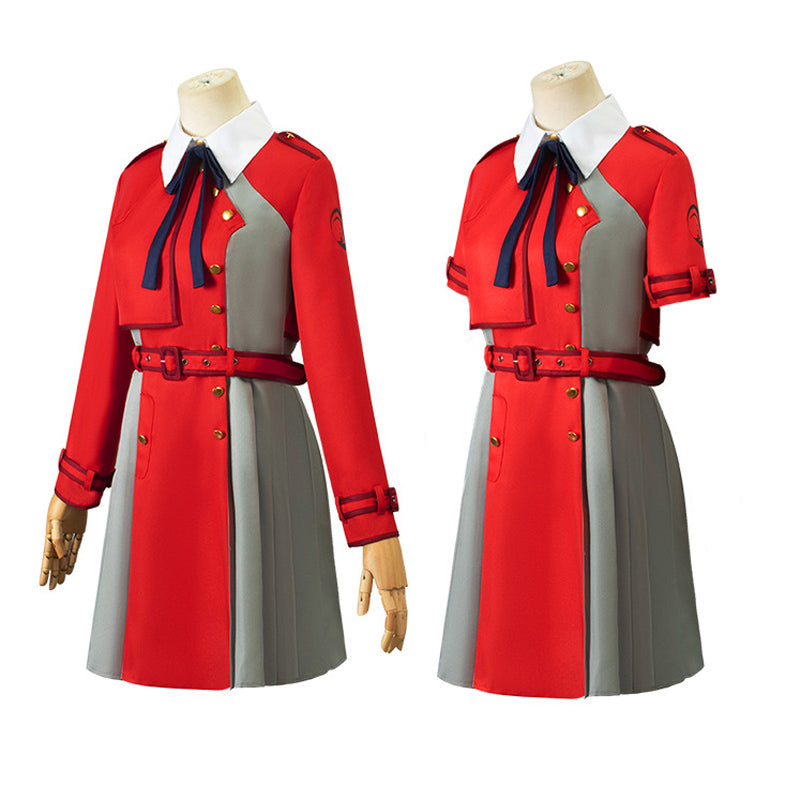 Anime Lycoris Recoil Chisato Nishikigi Uniform Costume With Wigs Full Set Halloween Carnival Costume