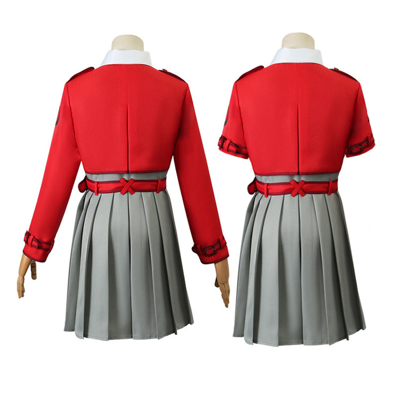 Anime Lycoris Recoil Chisato Nishikigi Uniform Costume With Wigs Full Set Halloween Carnival Costume