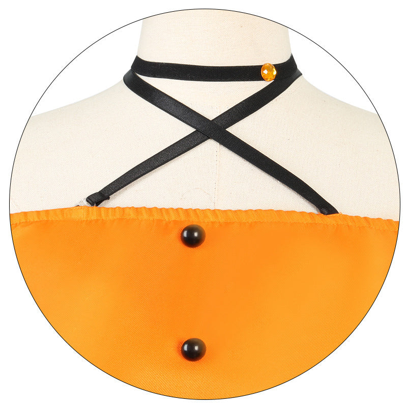 Anime Lycoris Recoil Chisato Nishikigi Little Devil Costume Pumpkin Skirt with Wings Halloween Cosplay Costume