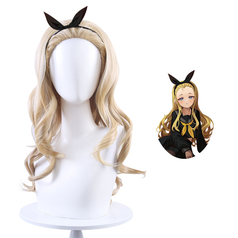 Anime Lycoris Recoil Kurumi Cosplay Wigs Long Golden Wigs Costume Accessories