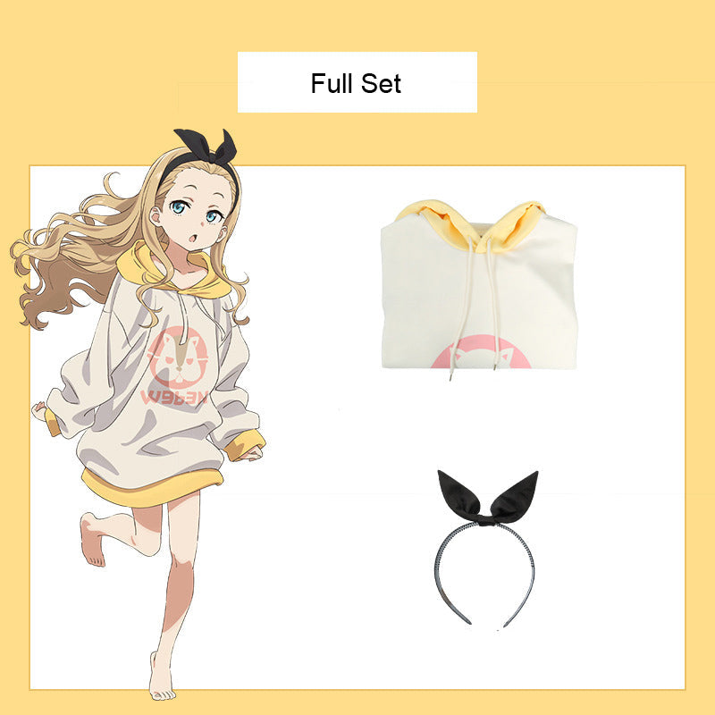 Anime Lycoris Recoil Kurumi Walnut Costume Hoodie Dress With Headwear Halloween Costume