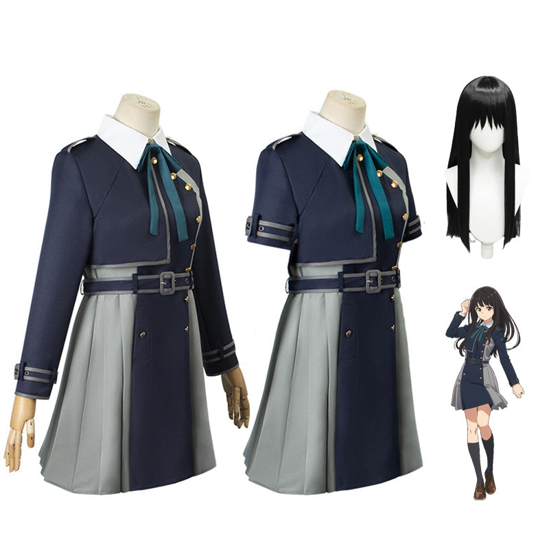 Anime Lycoris Recoil Takina Inoue Full Set Cosplay Costume With Wigs