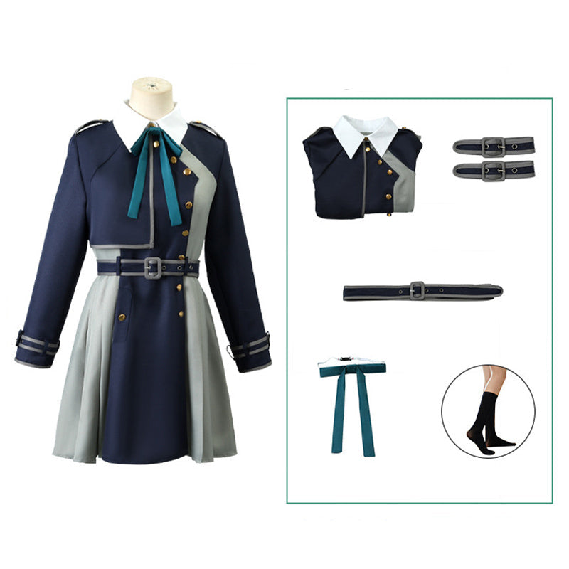 Anime Lycoris Recoil Takina Inoue Costume Uniform With Socks Halloween Cosplay Costume