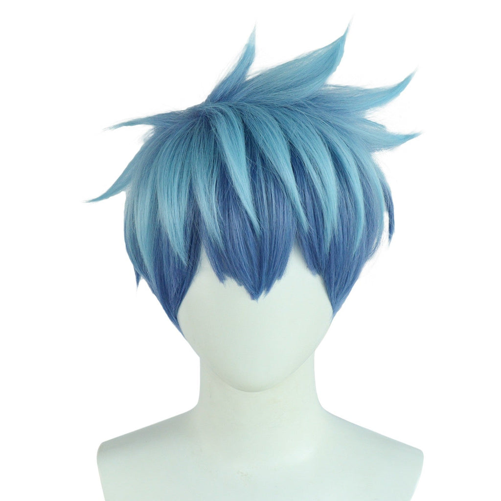 Anime Mashle: Magic And Muscles Lance Crown Cosplay Wigs Blue Short Wigs