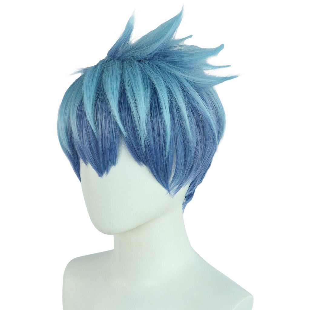 Anime Mashle: Magic And Muscles Lance Crown Cosplay Wigs Blue Short Wigs