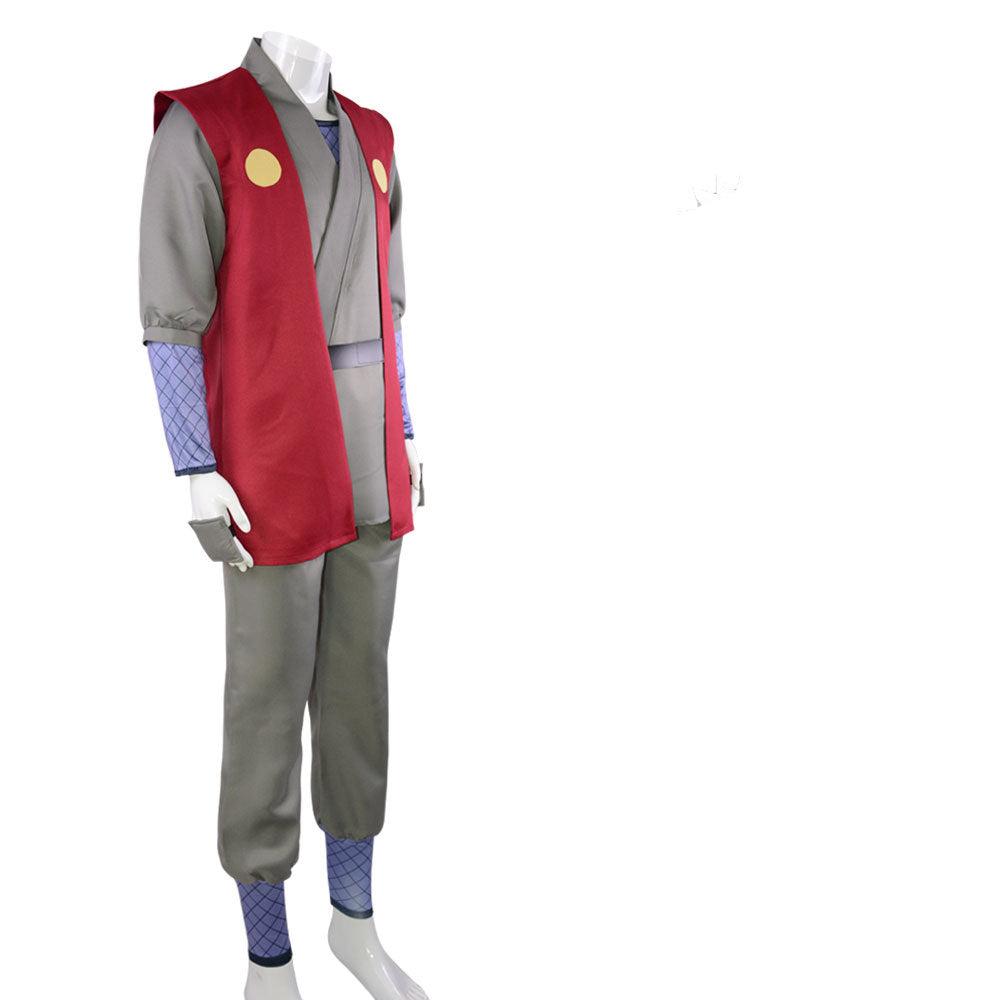 Sannin Jiraiya Costume +Wigs+ Clogs Sandals and Headband Full Set Halloween Cosplay Outfit
