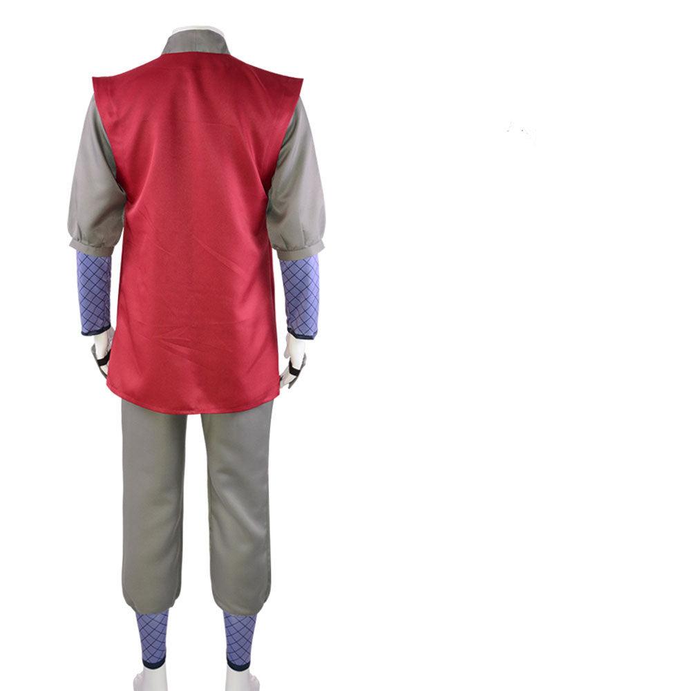 Sannin Jiraiya Costume +Wigs+ Clogs Sandals and Headband Full Set Halloween Cosplay Outfit
