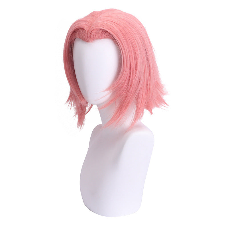 Anime Haruno Sakura Cosplay Wigs Short Pink Wigs