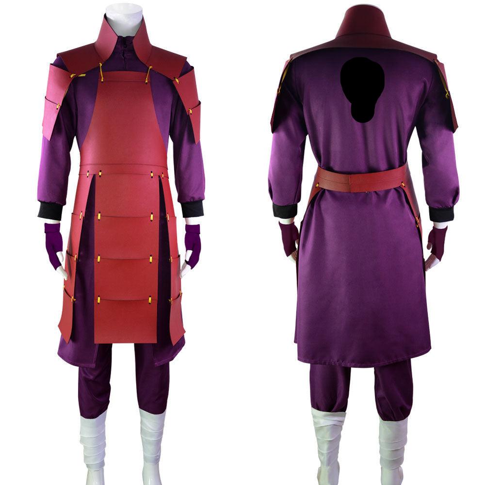 Anime Madara Uchiha Whole Set Cosplay Costume+Wigs+Shoes Halloween Cosplay Suit Set