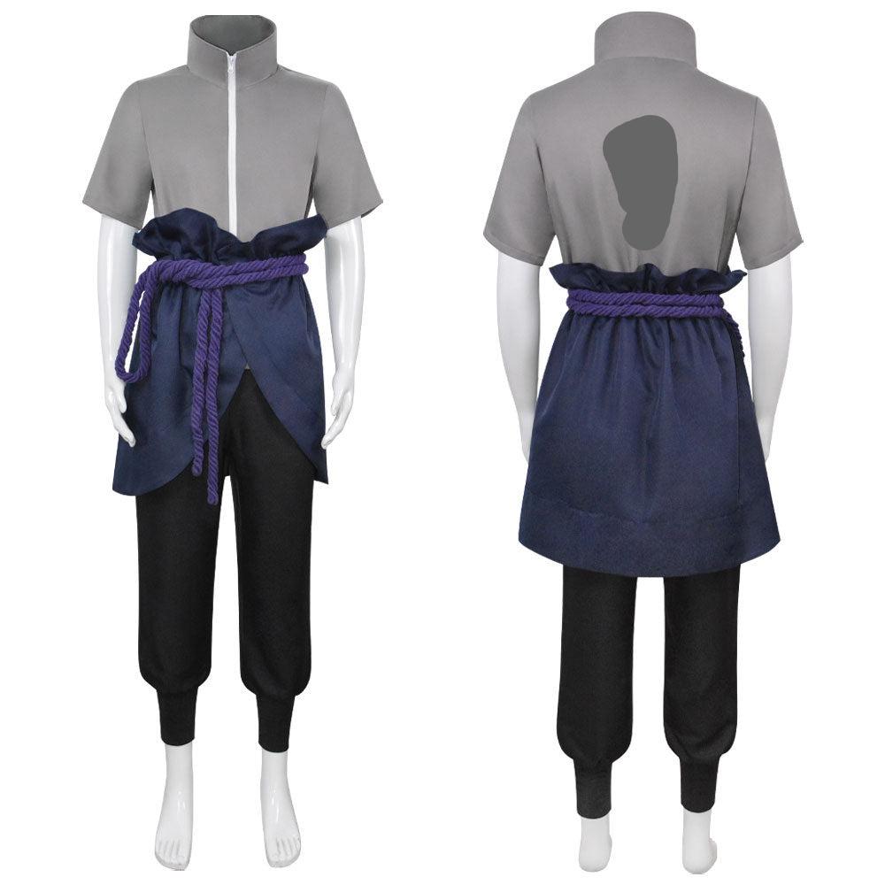 Anime Sasuke Uchiha Grey Costume Outfit Cosplay Costume Kimono Set