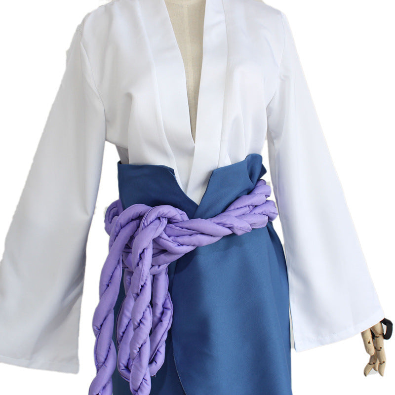 Anime Sasuke Uchiha Cosplay Costume With Wigs+Props+Cosplay Boots Full Set Halloween Costume