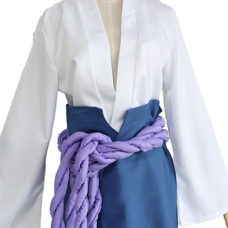 Anime Shippuden Sasuke Uchiha Costume Outfit With Wigs and Accessories Set